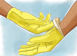 gloves بعد از افتادن اشیا در چاه توالت برای در اوردن آن حتما دستکش بپوشید.